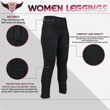 1 x RAW Customer Returns GREAT BIKERS GEAR - Motorcycle Super Leggings Pants Women s Lined Protection Motorcycle Women s Leggings with Removable CE Armor, Short Leg Black Design, L  - RRP €81.95