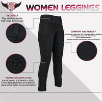 1 x RAW Customer Returns GREAT BIKERS GEAR - Motorcycle Motorbike Super Leggings Pants Women Lined Protective Motorcycle Women s Leggings with Removable CE Armor, Short Leg Black Design, L  - RRP €92.3