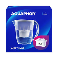 1 x RAW Customer Returns AQUAPHOR starter pack water filter Amethyst Gray incl. 3 MAXFOR filters I Carafe for 2.8l I Fits in the refrigerator door I Reduces limescale chlorine I Table water filter I Stylish container - RRP €19.95