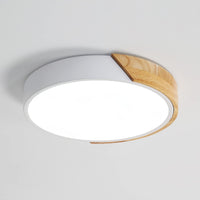 1 x RAW Customer Returns Riserva ceiling lamp LED 24W, ceiling light wooden round white, ceiling lighting 6000K suitable for bathroom, bedroom, kitchen, living room, dining room, study 30cm  - RRP €29.72