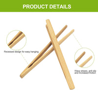 1 x Brand New Bamboo tongs for bread, toast tongs bamboo, wooden bamboo tongs, 6 PC 18cm wooden toast tongs, bamboo tongs, bamboo grill tongs, bamboo kitchen tongs reusable, wooden tongs kitchen, for toast, salad, tea - RRP €20.4