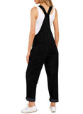 1 x RAW Customer Returns Roskiky Women s Casual Stretch Denim Overalls Jeans Jumpsuit with Pockets, Warm Black Onyx, XL - RRP €47.99