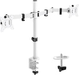 1 x RAW Customer Returns ErGear monitor mount for 2 monitors for 13-32 inch screen, adjustable monitor mount for 2 monitors, tiltable, swiveling, rotating, monitor mount for 2 monitors, VESA 75 100, 8 kg per arm, white - RRP €49.99