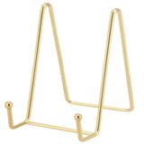 1 x RAW Customer Returns NGOSUET Pack of 8 6 inch 3 inch iron display stands, gold metal plate stand, plate holder, exhibition stand plate stand for photo display boards, books, works of art - RRP €17.39