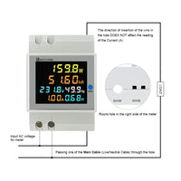 1 x RAW Customer Returns KETOTEK electricity meter DIN rail 1 phase, digital single-phase energy meter DIN rail AC40-300V 100A, alternating current meter KWh meter, ammeter voltmeter type CT - RRP €30.99