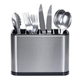 1 x RAW Customer Returns Asdazrxy Cutlery Drainer, Kitchen Sink, Steel, Table Cutlery Holder, 4 Compartments, for Storing Chopsticks, Knives, Forks, Etc - RRP €22.61