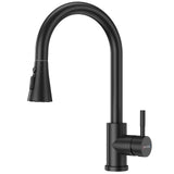 1 x RAW Customer Returns BLYLUND Kitchen Faucets Matte Black Faucets with Shower Extendable 3 Modes, Modern Faucet Kitchen with High Arch - RRP €54.99