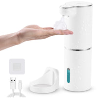 2 x RAW Customer Returns Soap Dispenser Automatic Wall Mounted Foam Soap Dispenser Electric - LAOPAO Soap Dispenser Set USB Charging with Sensor Infrared Motion Sensor for Kitchen Bathroom White  - RRP €59.94