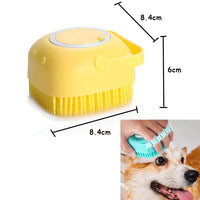 1 x Brand New SSyang Pet Dog Shampoo Brush Clean Dog, 2 Pieces Bath Brush Made of Soft Silicone, Massage Brush for Dogs, Bath Brush Dogs That Can Be Filled with Shower Gel, for Cats, Dogs Blue Yellow  - RRP €13.74