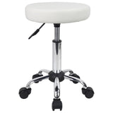 1 x RAW Customer Returns FURWOO Multipurpose Rolling Stool Round Stool with Wheels for Spa Adjustable Drawing Stool White  - RRP €43.99