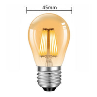 2 x RAW Customer Returns kuyamilay 8W G45 E27 LED light bulb, LED filament bulbs, 2700 K warm white LED bulb, retro amber glass LED lamp for decoration, pack of 6 - RRP €40.94