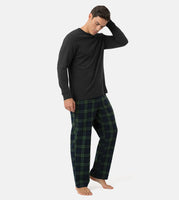 1 x RAW Customer Returns LAPASA Checked Men s Pajama Set with Pockets and Drawstring, Cotton Shirt Flannel Trousers Set M79, Microfleece M129 XL Multicolour - RRP €39.34