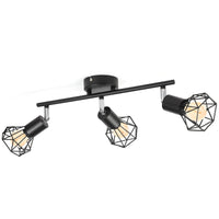 12 x Brand New THSheng LED ceiling light 3 flames black, 350 swivel head ceiling light living room, spot bar ceiling lamp spot wall spotlight, color temperature 5500 K 1980 LM standard E14 socket, with light bulb - RRP €319.68