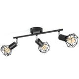 7 x Brand New THSheng LED ceiling light 3 flames black, 350 swivel head ceiling light living room, spot bar ceiling lamp spot wall spotlight, color temperature 5500 K 1980 LM standard E14 socket, with light bulb - RRP €186.48