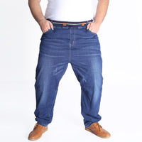 1 x RAW Customer Returns AHMXYG Men s Plus Size Jeans High Waist Straight Leg Pants Stretch Loose Vintage Denim Trousers with Pocket Blue, 3XL  - RRP €24.0