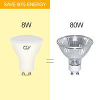 1 x RAW Customer Returns GY GU10 LED warm white lamp, 8W 2700K 800 lumen warm white light bulbs, replaces 80W halogen bulbs, beam angle 120 reflector lamps, non-dimmable bulbs, 12 pieces 1 pack energy class E  - RRP €18.65