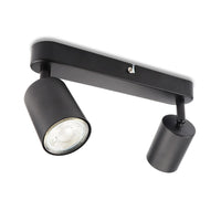 1 x RAW Customer Returns da LIGHT LED ceiling lamp 2-bulb, rotating and pivoting ceiling spotlight, wall spotlight, GU10 without lamp , retro vintage ceiling light 230V black for living room, bedroom, kitchen - RRP €18.59