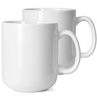 1 x RAW Customer Returns Smilatte 600 ml large coffee cup cups, M016 plain porcelain boss big large tea cup mug with handle for dad men, set of 2, white - RRP €25.73