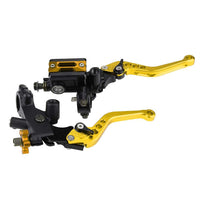 1 x RAW Customer Returns Pair 22mm 7 8 Universal Motorcycle Brake Clutch Master Cylinder Reservoir Levers Brake Clutch Levers Gold  - RRP €32.4