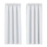 1 x RAW Customer Returns PONY DANCE thermal curtain with ruffle tape curtain white opaque curtains 2-set H 145 x W 140 cm blackout curtain ruffle tape white curtains short opaque, grey-white - RRP €27.95