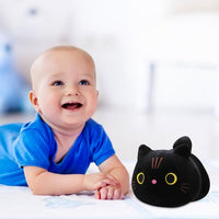 1 x Brand New CBOSNF Cat Plush, Plush Toy 25 cm Cat Black Doll, Cat Stuffed Animals Toy, Kawaii Cat Doll Plush Cuddly Toy Soft Cat Shape Design for Children Birthday Gift - RRP €30.0