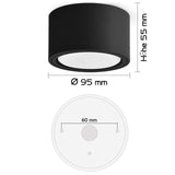 1 x RAW Customer Returns KYOTECH LED surface-mounted ceiling light flat with LED GX53 230V 6W warm white 3000K, ceiling surface-mounted spot 95x55mm black round - RRP €22.18