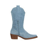 1 x RAW Customer Returns Elara Women s Cowboy Boots Biker Style Chunkyrayan 301-A32S Blue-41 - RRP €38.48