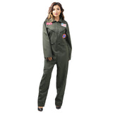 1 x RAW Customer Returns Leajap Fighter Pilot Costume Women Halloween Carnival Costume Women, Aviator Carnival Party Cosplay Costume for Adults XL  - RRP €25.2