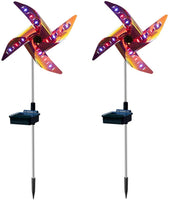 1 x RAW Customer Returns Yangers 2 Pack Rainbow Garden Decoration Solar Windmill Light Solar Garden Lights Outdoor Garden Ornaments Solar Ground Lights Outdoor for Lawn Patio Yard Pathway Decoration Auto On Off - RRP €24.18