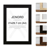 1 x RAW Customer Returns JCNORD Black MDF wooden picture frame A4 21x29.7 cm with shatterproof plexiglass Modern photo frame for walls and tables - RRP €7.99