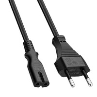 1 x RAW Customer Returns 2m power cable IEC320 C7, 2-pin power cable c7 bipolar plug cable for PC, DVD, printer, Samsung Philips LG Sony TV, PS4, Microsoft Surface Go Laptop Book, HP Envy - RRP €21.6