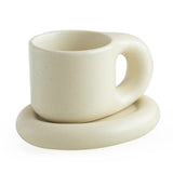 1 x RAW Customer Returns WENSHUO 9oz Ceramic Cup and Saucer Set, Fine Espresso Cups, Latte Cups, Cups, Perfect for Elegant Tea Moments - RRP €30.96