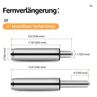 1 x RAW Customer Returns Mastery Mart Gas Strut Gas Lift Total Length 246mm - 346mm Piston Length, 100mm Travel Length, 7.78 200mm Replacement Gas Strut Cylinder Gas Spring for Office Chair Black Universal Size - RRP €22.68