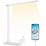 1 x RAW Customer Returns Lepro Desk Lamp, LED Table Lamp 15W, 655LM Table Lamp 3 Colors and 5 Brightness Levels Dimmable with USB Port, Desk Lamp Eye Protection, Reading Light for Room Office, White - RRP €29.99