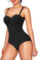 1 x RAW Customer Returns KUMAYES Shapewear Women Fajas Colombianas Body Shaper with Integrated Bra Figure-Shaping Waist Shaper Comfortable Shaping Bodysuit M, Black  - RRP €29.23