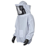 1 x RAW Customer Returns Amacoam Beekeeper Jacket with Hat Professional Beekeeper Clothing Professional Beekeepers Bee Protection Hat Bee Suit with Zipper for Beekeepers Bee Keepers White  - RRP €21.59