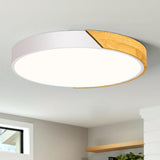 1 x RAW Customer Returns Qamra Modern LED Ceiling Lamp 4000k, Minimalist Wooden Acrylic Flush Mount Ceiling Lamp, Round Shaped White Drum LED Ceiling Lamp for Living Room, 40cm - RRP €59.99