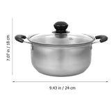 1 x RAW Customer Returns Housoutil Kitchen Stockpot Stainless Steel Soup Cooking Pot with Handle and Lid Milk Warmer Pot Noodle Pot Sauce Pan for Home Restaurant 16 cm - RRP €16.63