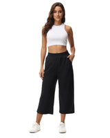 1 x RAW Customer Returns HMIYA women s 3 4 culotte pants, lightweight summer cotton pants with pockets, black, M - RRP €30.24