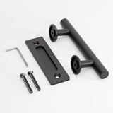 1 x RAW Customer Returns CCJH 30cm Black Sliding Door Handle Sliding Barn Door Handle - RRP €21.98