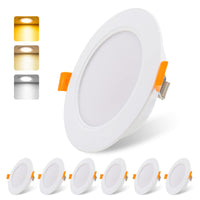 1 x RAW Customer Returns LED recessed spotlight 230V flat 9W set of 6, DA LIGHT radiant LED recessed lights, bathroom LED spot 3000 4000 6000K, ceiling spotlight IP54 for bathroom, living room, kitchen, bedroom white x 6  - RRP €35.44