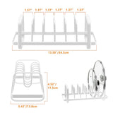 2 x RAW Customer Returns SANNO Pot Lid Holder Pan Rack Organizer Pot Organizer Shelf Storage Rack with 7 Dividers for Cupboard, Bakeware, Kitchen, Cookware, Pantry, - RRP €32.4