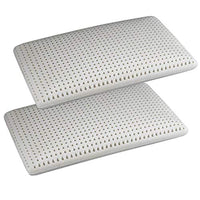 1 x RAW Customer Returns SUPER OFFER PAIR OF BED PILLOWS IN EXCELLENT HYPOALLERGENIC LATEX, NON-DEFORMABLE, BREATHABLE, ANTI-MITE, PILLOWS SUITABLE FOR THOSE WITH NECK PAIN, TO PREVENT CERVICAL PATHOLOGIES - RRP €54.08