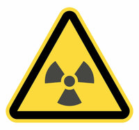 2 x RAW Customer Returns Set of 12 adhesive warning signs Radiation risk 7 cm Yellow triangle sticker dangerous warning 7 cm  - RRP €33.6