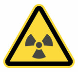 2 x RAW Customer Returns Set of 12 adhesive warning signs Radiation risk 7 cm Yellow triangle sticker dangerous warning 7 cm  - RRP €33.6