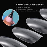 50 x Brand New Sethexy Short Oval Fake Nails 500 Pieces 10 Sizes Full Coverage Acrylic Nail Tips for Nail Art Design Clear  - RRP €840.0