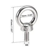 1 x RAW Customer Returns M6 11 Eyebolt Stainless Steel 20 Pieces, JatilEr 304 Stainless Steel Eyebolt Eye Bolt Rustproof Eyebolts Hardware Eyebolts, Ring Round Eyebolt for Role of Fastening and Hanging - RRP €18.14