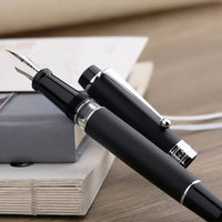 1 x RAW Customer Returns Majohn T5 Piston Fountain Pen Matte Black Fine Nib Large Ink Capacity Set with Box - RRP €34.49