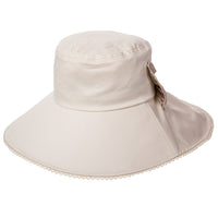 28 x RAW Customer Returns Comhats Foldable Women s Sun Hat with Neck Cord Sun Protection Wide Brim UV 50 Made of 100 Cotton Beige S - RRP €543.76