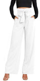 1 x Brand New AIEOE Elegant Wide Leg High Waist Formal Trousers for Women Size S White - RRP €45.55